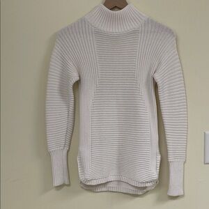 Anthropologie Akini Ribbed Mock Neck Sweater Cream S